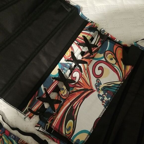 Renaissance lace-up Corset set 2 pc  butterfly new with matching panties - Picture 8 of 14